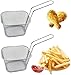 herbst 2 Stück Pommes Frites Korb Körbchen Klein Servierkörbchen Edelstahl Mini Pommeskörbchen Friteusenkorb Frittierkörbche für Pommes Frittes, Chicken Fingers, Zwiebelringe