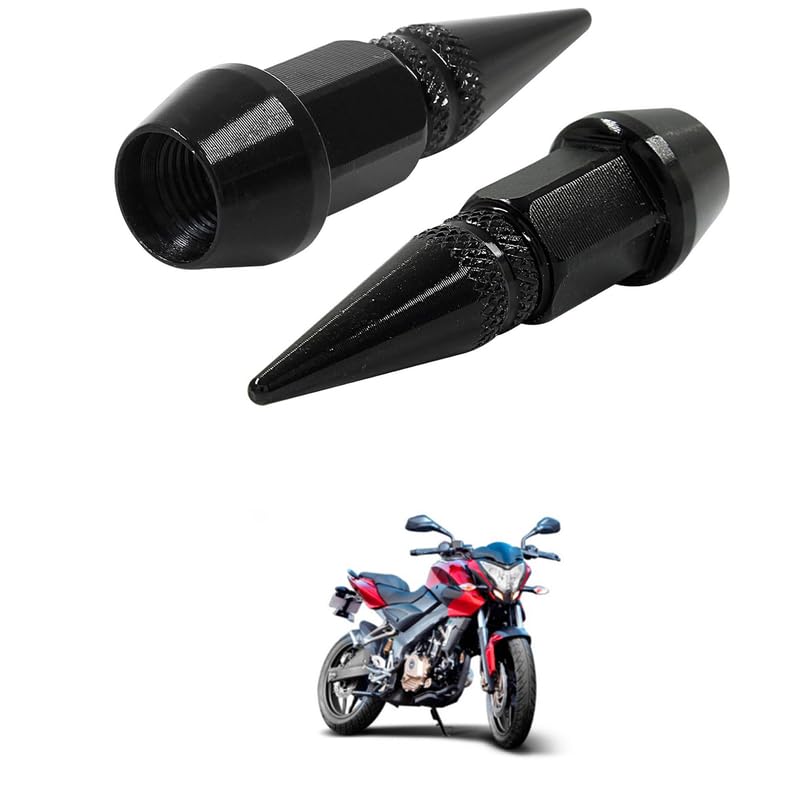 LOVMOTO Universal Spiked Valve Caps,Aluminum Alloy Dustproof and Waterproof Tire Valve Stem Caps, Suitable for Cars, Trucks and Motorcycles (2PCS Black) Comfortable with Pul-SAR 200 Ns-image-21