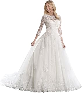 Boho Wedding Dresses for Bride with Slit Lace Appliques Long Sleeve Merm...