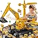 KIZONLY Construction Excavator Toys for Boys 3-5 Year Old - Engineering Digger Race Tracks with Excavator Crane, Car Sand Toys with Light Sound, Birthday Gifts for Toddlers Boys Girls Age 3 4 5 6