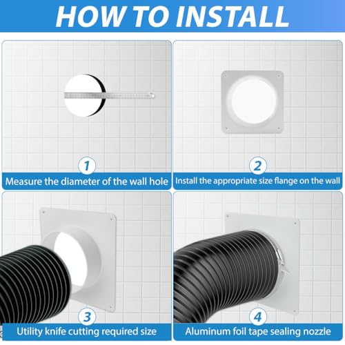 Rohrverbinder Flansch 150mm/6 inch Lüftungskanalverbinder Flansch aus ABS Kunststoff mit Edelstahl Schlauchschellen Alu-Folienband gerade Rohrflansch für Heizung Kühlung Lüftungssystem