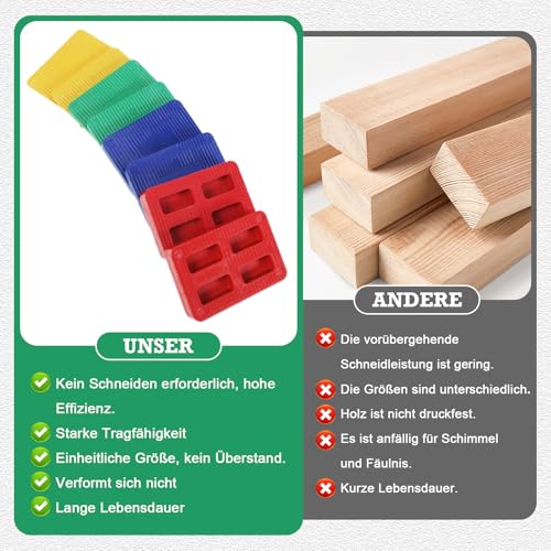 48 Stück Unterlegplatten Kunststoff, 60x40 mm Abstandshalter Kunststoff, Verglasungsklötze Unterlegplatten Distanzklötze KeileKunststoffs, DistanzplättchenKunststoff