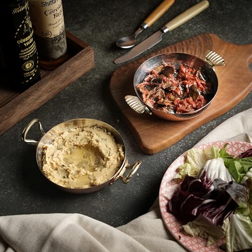 Sartén de cobre turco, diseño de mango de pescado, estilo tradicional Sahan