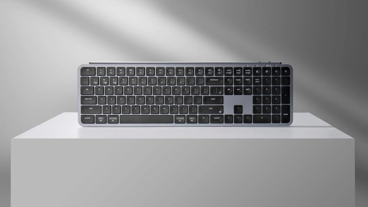 Keychron B6 Pro Ultra Thin Wireless Keypad, Full-Size QMK with Numeric Keypad, 2.4GHz/Bluetooth 5.2/USB Connection, Long Battery Life, Compatible with Mac Windows Linux - White
