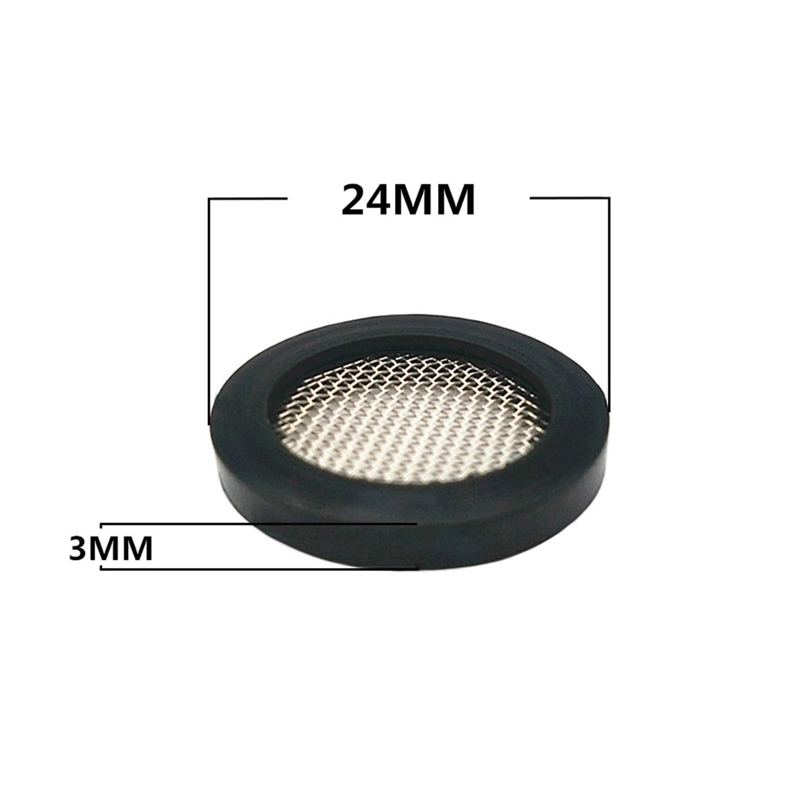 Arandelas de goma Junta tórica de goma 10PCS 11/13/15/19/21/24/37MM Junta de goma con filtro de cabezal de ducha de red Sello de manguera de plomería Pieza de repuesto for grifo(16MM)(24MM)