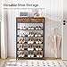 HOOBRO Shoe Rack, 6 Tier Shoe Storage Organizer with 2 Non-Woven Drawers, 15-20 Pairs of Shoes for Entryway, Shoe Shelf with 5 Oxford Fabric Shelves and Wooden Top, Closet, Rustic Brown BF79XJ01