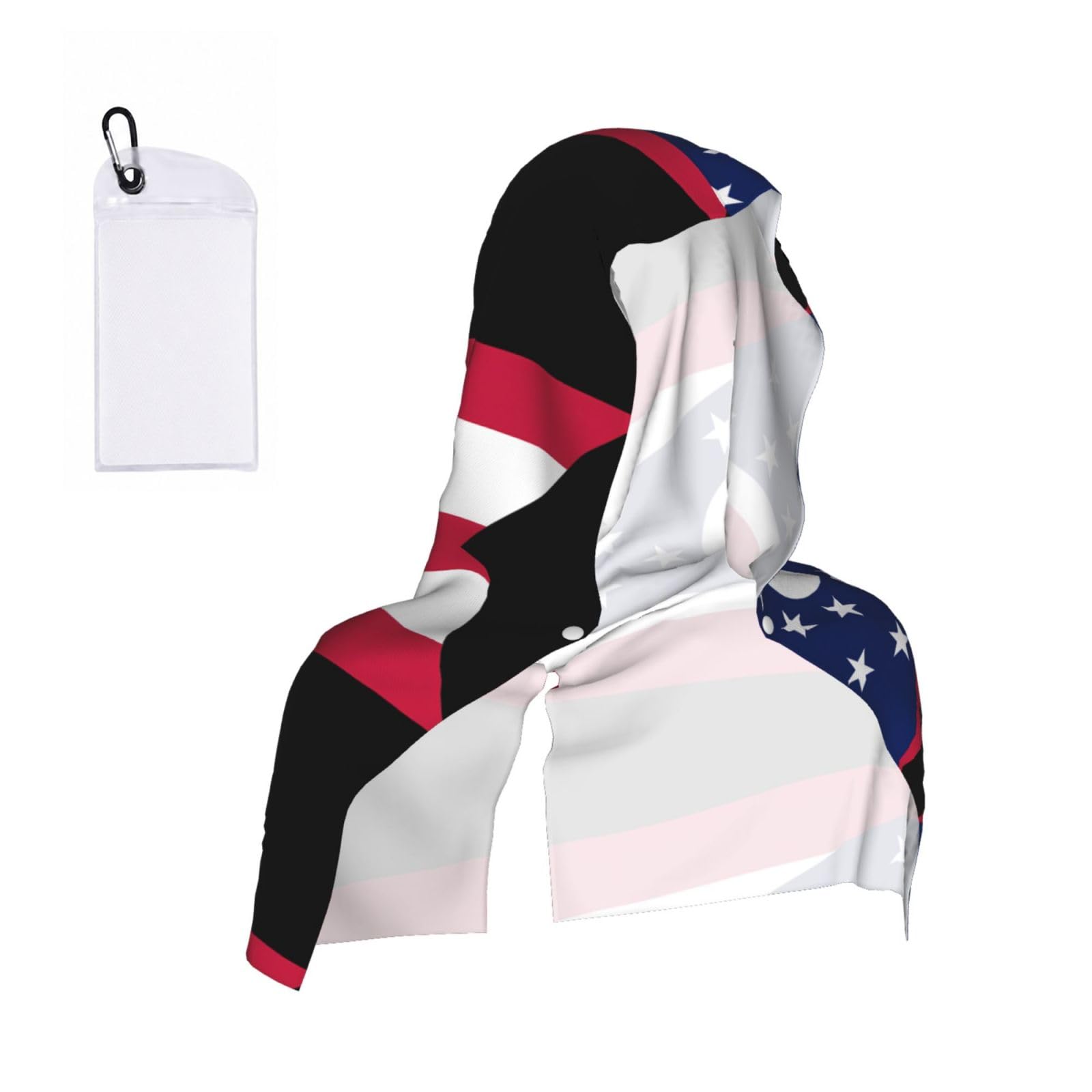 CNTDBU Ohio State Flag Cooling Towel Hooded-Instant Chill Neck Cover for Sports, UV Cooling Rag for Running Gym