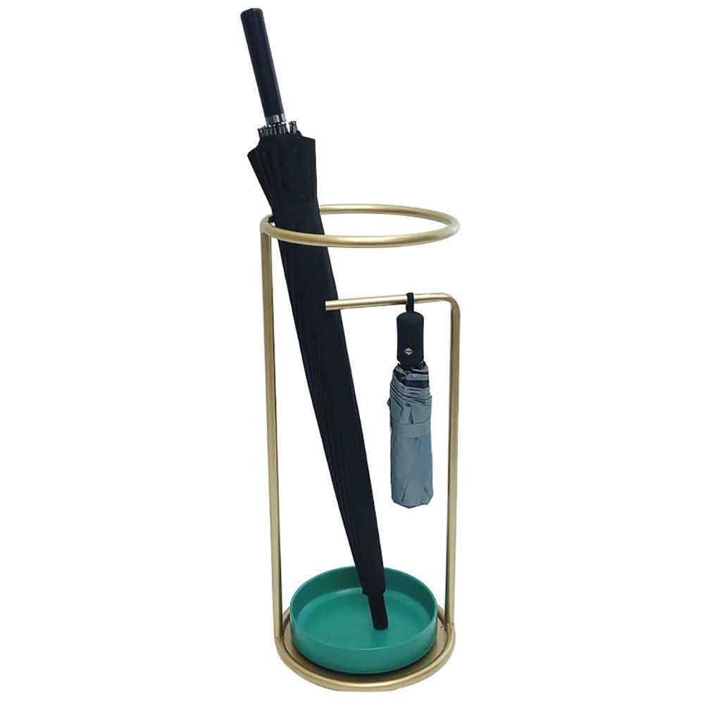 Porte-parapluie en métal doré rond pour bureau et maison