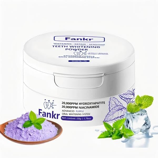 Teeth Whitening Powder with 20,000ppm Hydroxyapatite & 20,000ppm Niacinamide – Instant Brightening, Patent-Pending R5X Remineralizing Complex (2.5 Ounce)