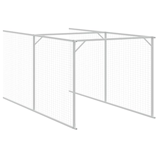 Foto 7 de 7 de vidaXL Caseta Perros con Corral Acero galvanizado Gris 110x405x110 cm