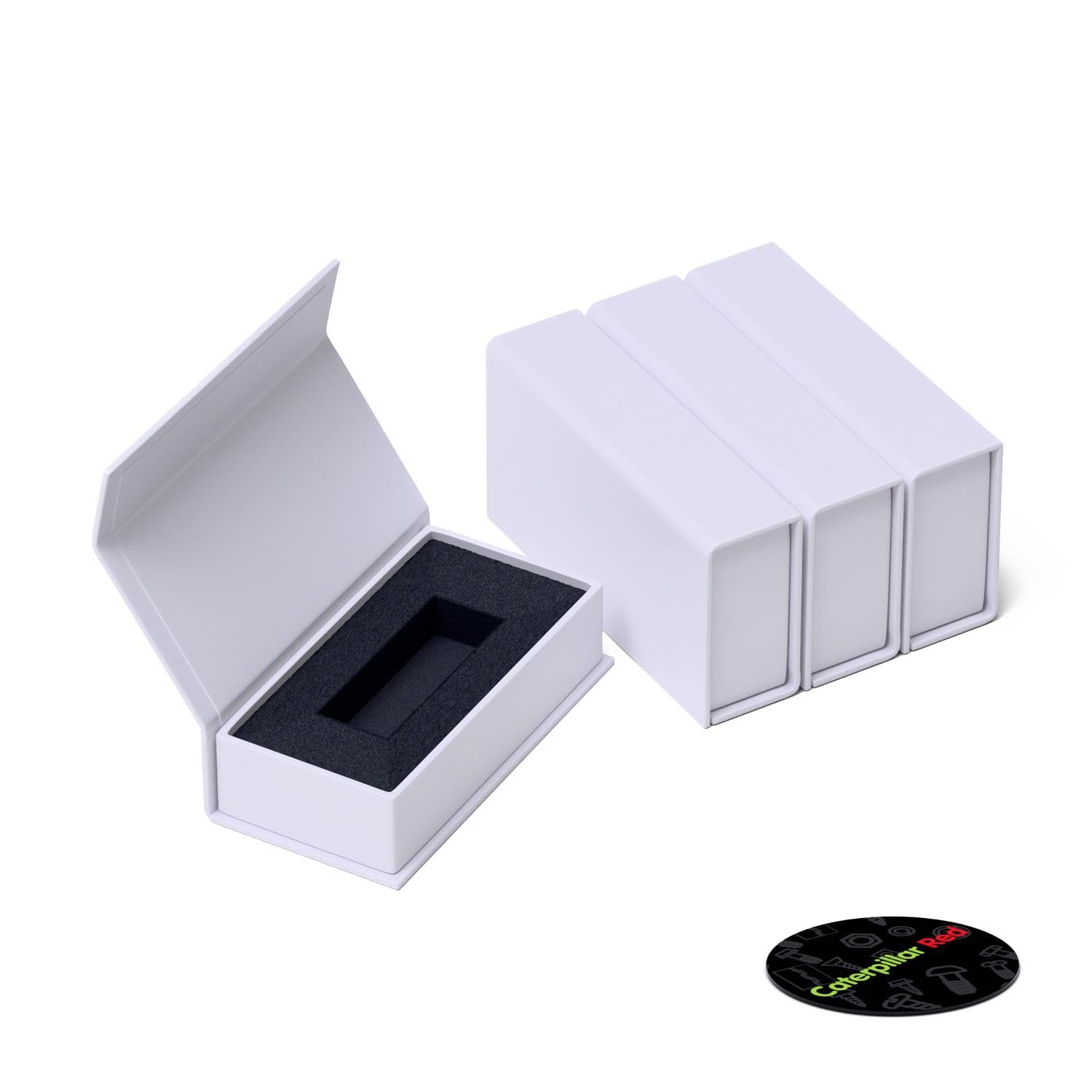 4x scatolette regalo magnetiche USB da presentazione, Bianco - per chiavette USB e drive rimovibili