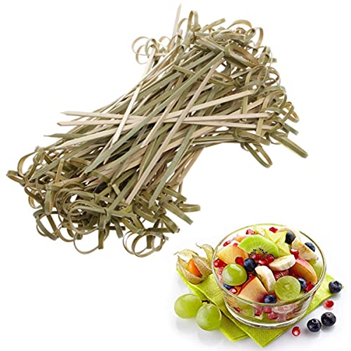 Hemoton 300 peças de palitos de bambu com nó para coquetel, churrasco, lanches, clube, sanduíches, f