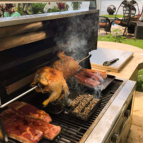 Kaduf Pellet Smoker Tray 5" X 8" - 12 Hours Of Billowing Smoke, Perfect For Hot And Cold Smoking Meat, Fish, Cheese With Wood Pellets – Works In Any Type Of Grill Or Smoker, Free Ebook Smoking Recipes #TOP4