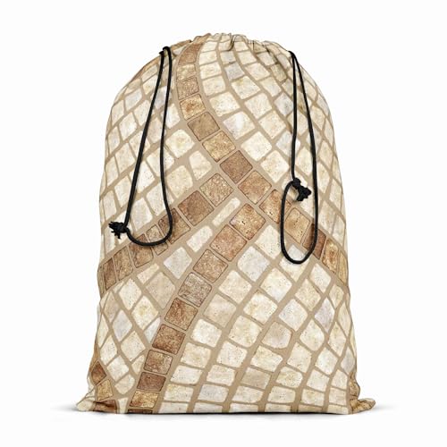 Image of ArtzFolio Brown Mosaic | Reusable Sack Bag | Bag for Gym, Storage, Vegetable & Travel