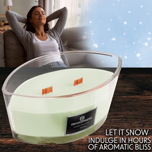 DECO EXPRESS Scented Candles, Double Wick Crackle Candles, Long 50 Hours Burn Time, Calming & Cosy Home Decor, Birthday - Image 3