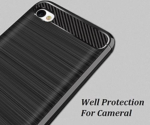 Image of NPRC Hybrid Ultra Slim Protective Case TPU Non-Slip Carbon Fiber Texture Shockproof Case Cover for HTC Desire 12 - Black