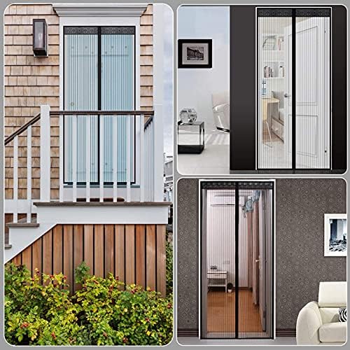Magnetic Screen Door - Hands-Free Mesh Curtain with Self-Sealing Closure, Pet & Kid Friendly, Easy Install Temporary Patio Screen - Keeps Bugs Out, Lets Fresh Air in