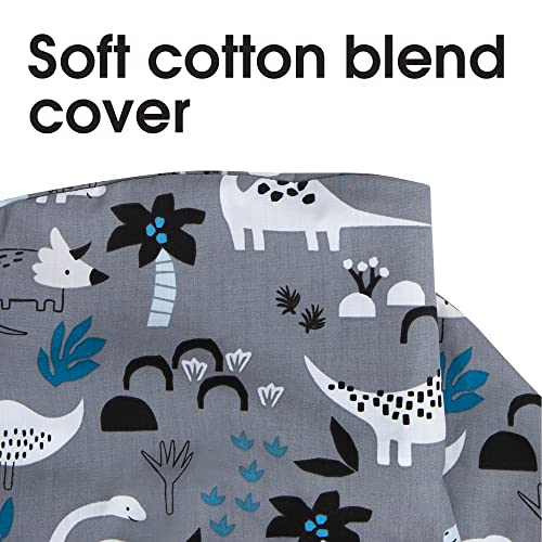 Boppy-Nursing-Pillow-and-PositionerOriginal-Gray-Dinosaurs-with-White-Black-and-Blue-Breastfeeding-Bottle-Feeding-Baby-Support-With-Removable-Cotton-Blend-Cover-Awake-Time-Support