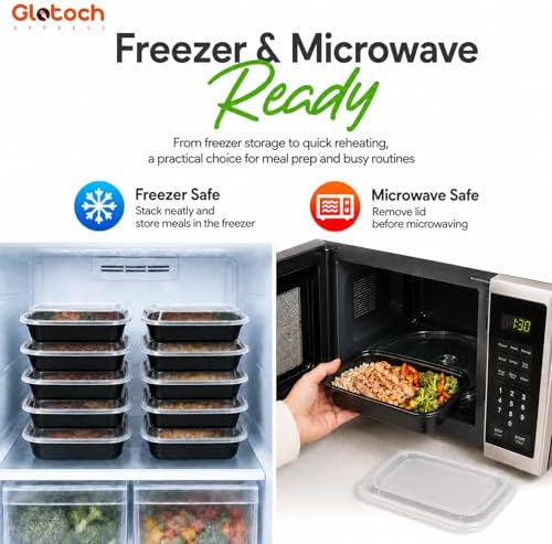 Meal Prep Containers 24oz-100 Pack (200-Piece) Reusable Food Storage Containers with Lids Microwave, Freezer, Dishwasher Safe - Leakproof & BPA Free Durable Plastic Bento Box for To Go Take Out — view 3