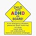 STICKY DUDE Child with ADHD on Board Sign Car Window Sticker, 5 Inches - Warning Sign Car Truck Decal Alert Responders