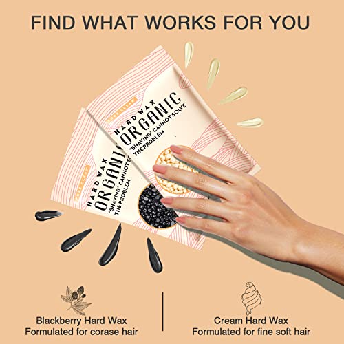 Waxing Kit Wax Warmer, PURECLEAN Hair Removal Home Waxing Kit With 4 Bags Hard Wax Beads, 20 Wax Applicator Sticks for Leg, Face, Armpits, Bikini Wax Women Men