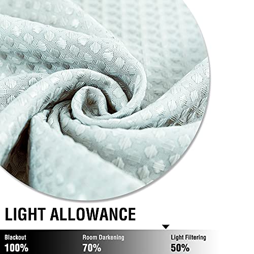 Lazzzy Teal Valances For Windows Kitchen Curtains Waffle Weave Textured Valance For Living Room Bedroom Bathroom Half Short Drapes Rod Pocket Home Decoration, 60" W X 18" L, Light Teal, 1 Panel #TOP6