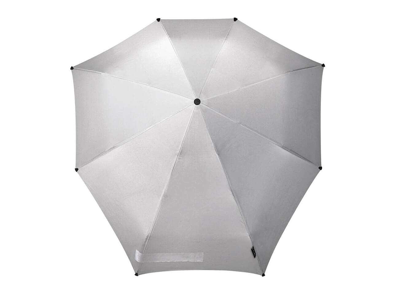 Senz° Mini Windproof Umbrella, Manual Folding, 91 x 91 cm - Shiny Silver