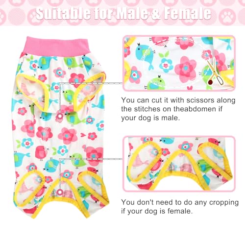 Image of FEimaX Dog Surgery Recovery Suit Female and Male Spay with Pee Hole, Pet Body Suits for Puppy After Spayed, Neuter Surgical Onesie for Small and Medium Dogs Cats, Alternative Bandages E-Collar & Cone