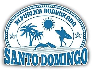 DG Graphics SkudruLacis Santo Domingo Dominicana Travel Stamp Art Decor 5'' x 4'' Vinyl Decal Sticker Wall Window Any Smooth Surface