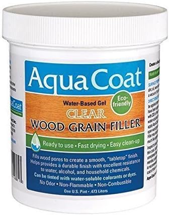 5 Types Of Epoxy Wood Fillers And The Best Products || Aqua Coat, Best Wood Grain Filler. Clear Gel, Water Based, Low odor, Fast Drying, Non Toxic, Environmentally Friendly (Pint)