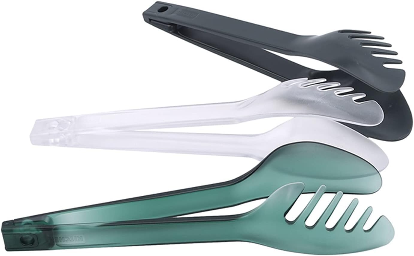 Pince de cuisine en plastique - Ustensiles de cuisine de service pour barbecue, salade, grill, friture - 1 pince de cuisine verte