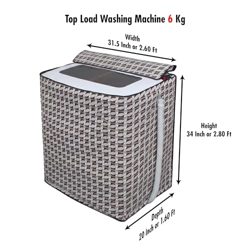 Image of DREAM CARE Waterproof & Dustproof Washing Machine Cover Top Load & Semi Automatic Suitable for 6 kg, 6.2 kg, 6.5 kg (80 x 86 x 51 cms)