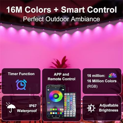 200Ft Permanent Outdoor Lights for House Waterproof, IP67 LED Eave Lights with App/Remote Control, Outdoor Permanent led Lighting for House Roof Decor,Christmas,Party,All Holiday and Daily - Image 2