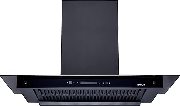 Elica 90cm 1600 m3/hr BLDC Filterless Autoclean Kitchen Chimney with FULL GRILL|15 Yrs Motor WARR|FLAT FL 900 MAX BLDC MAX HAC LTW MS NERO|Black| 9 Speed Touch Control with RPM Display + Motion Sensor
