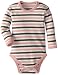 L'ovedbaby Unisex-Baby Newborn Organic Long Sleeve Bodysuit, Coral Stripe, 12/18 Months