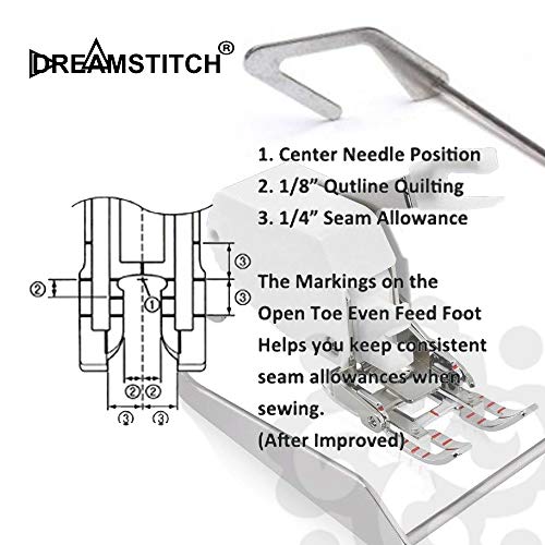 DREAMSTITCH P60444W-OT-Q01-Q02 Pie Prensatelas Abierto 7mm miniatura 3