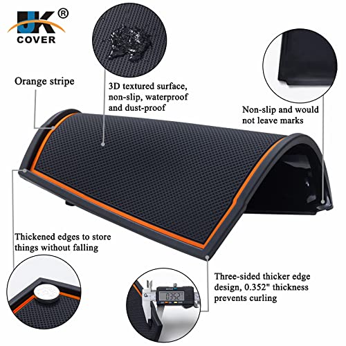 Jkcover Dashboard Mats Compatible With Subaru Crosstrek/Impreza 2018-2022 2023 And Subaru Forester 2019-2023 Accessories Center Console Liner Mats Inserts Rubber Mats （Orange） #TOP5