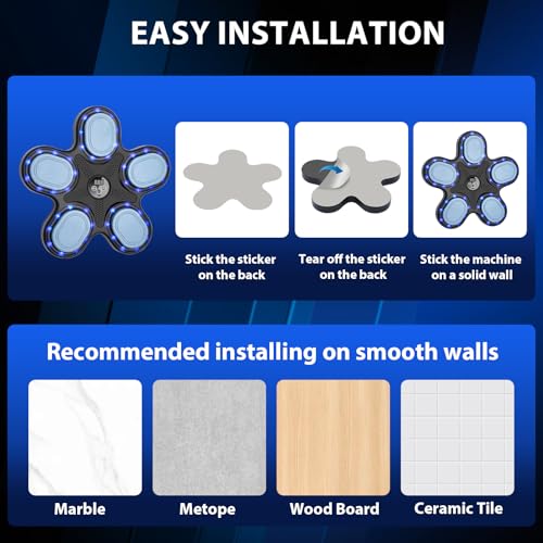 Smart Music Boxing Machine for Adults and Kids, Training Machine with LED Electronic Wall Mounted, Home Indoor Workout Equipment with Premium Boxing Gloves - Image 7