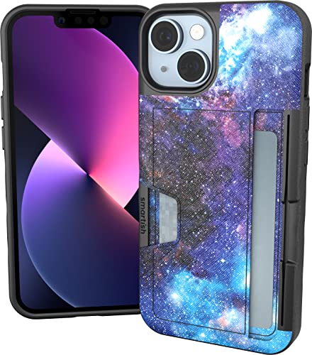 Image of Smartish iPhone 14 Wallet Case - Wallet Slayer Vol. 2 [Slim + Protective] Credit Card Holder w /Kickstand - Drop Tested Hidden Card Slot Cover Compatible w /Apple iPhone 14 - Spaced Out