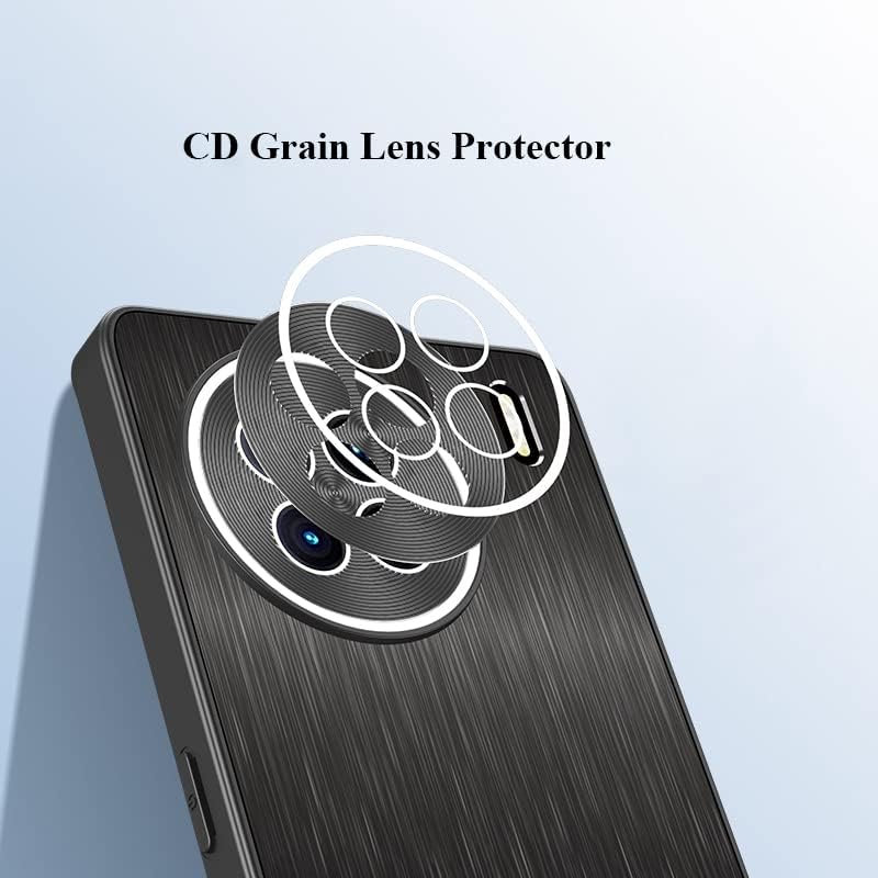 For vivo X90 X80 X70 Pro Plus CD Grain Metal lens Protector Straight Edge Matte Wire Drawing Anti fingerprint Bumper Cover Case Shell (Blue,X80) image 4