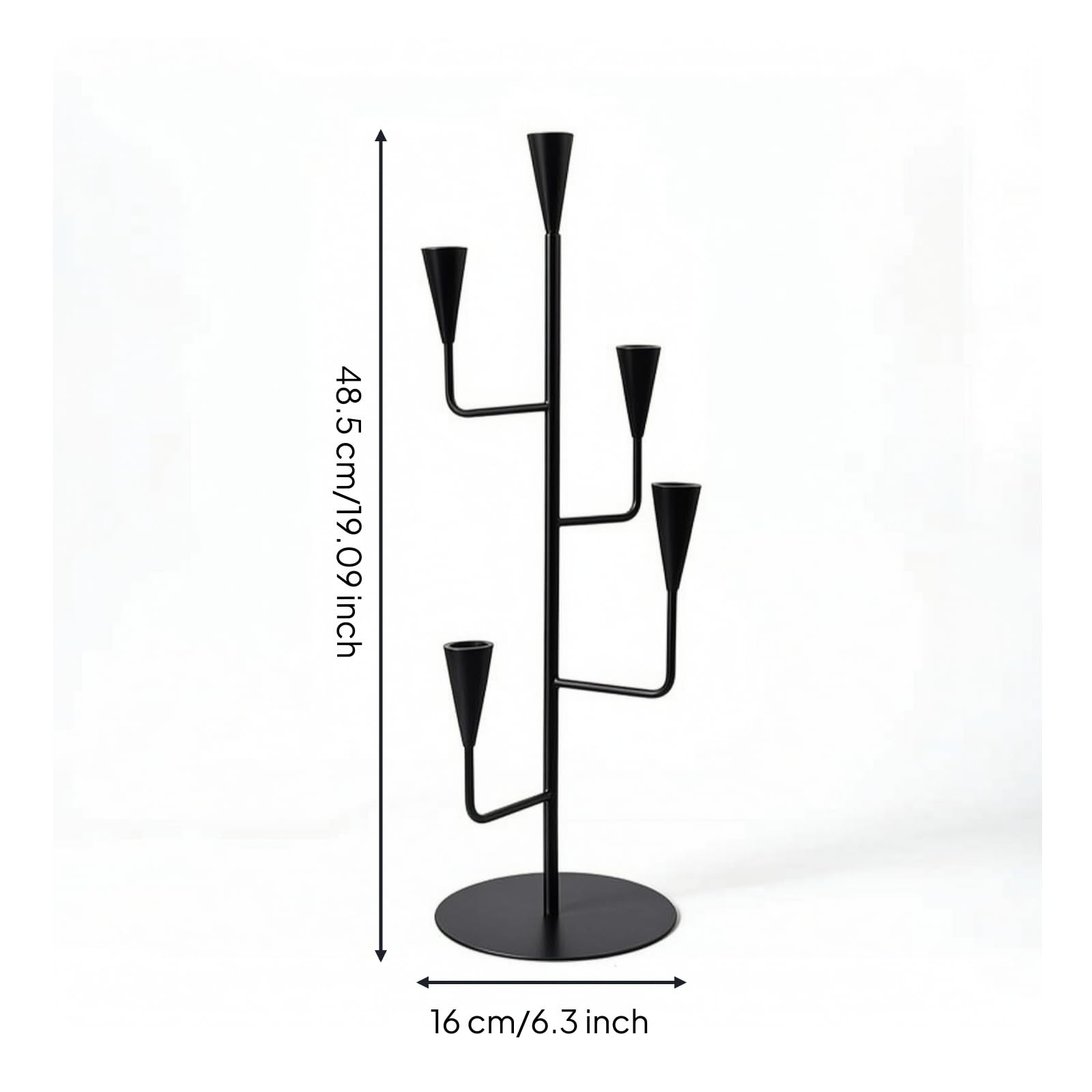Qianly Candelabro a 5 Rami in Metallo Portacandele a Ramo Moderno Candeliere per Matrimonio