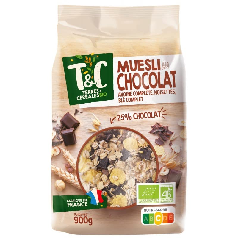 Tierra y cereales | Granola orgánica, chocolate, 900 g, 2 unidades