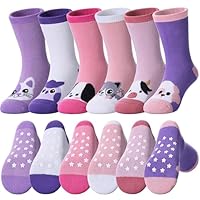 Dosoni Toddler Non Slip Grip Socks Baby Girls Boys Kids Anti Slip Crew Thick Warm Cotton Gift Socks
