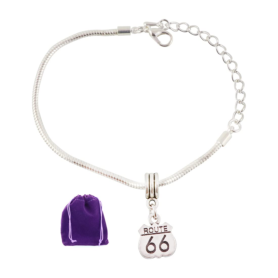 Dave The BunnyRoute 66 Snake Chain Charm Bracelet