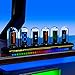 MOSHOU Nixie Tube Clock, RGB Color Pseudo-Nixie Tube, Customized Electronic Album, New Weather Mode 6 IPS Display Screen APP Control (with RGB Lightbar)