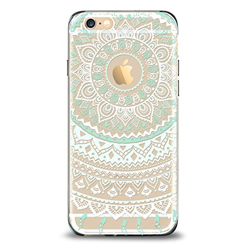iPhone 6 Plus Case,iPhone 6s Plus Case, LUOLNH Totem Series Mandala TPU Silicone Skin Case Cover Phone Case Case Bumper for iPhone 6 6s Plus (5.5 inch)(Mint)