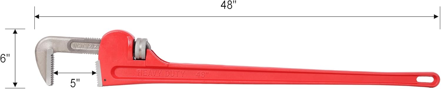 48-inch Pipe Wrench,Heavy-Duty Adjustable Straight Pipe Wrench,Reliable & Durable Cast Steel for Long-Lasting Pipe Maintenance