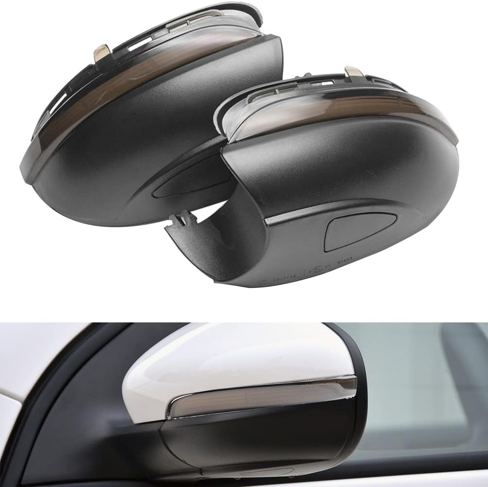 NJSBYL Dynamic LED Mirror Blinker Lights for VW MK6 Golf GTI 2010 2011 2012 2013 2014 Parking Turn Signal Light Kits Indicator Smoked Lens Side Mirror Marker Lamps Replace OEM 5K0949102