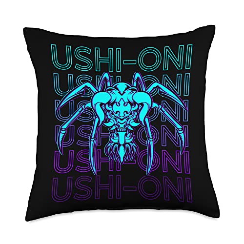 Ushi Oni Yokai Gyuki Japanese Mythology Ancient Monster Throw Pillow