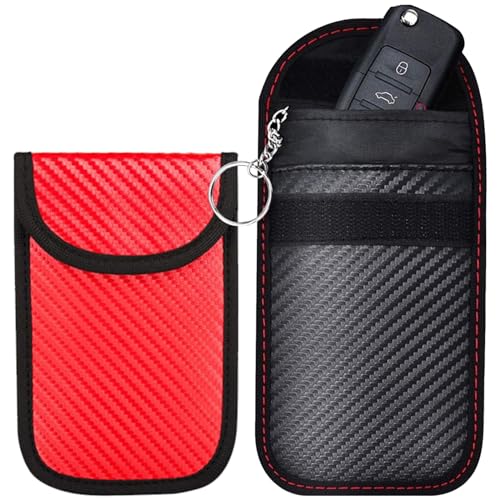 BDSHUNBF 2 Pack Signal Blocking Pouch for Car Keys, Keyless Car Key Signal Blocker Pouch, Anti-theft Remote Entry Keyless Protect, RFID Car Key Pouches Signal Blocker, Key Fob Protection Pouch